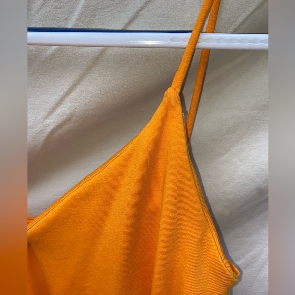 Orange ZARA ruched mini dress - Picture 4 of 7